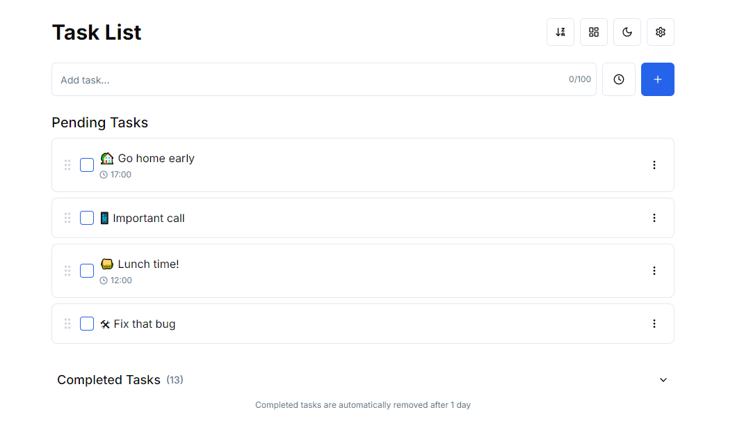 DoEasy's clean and simple interface